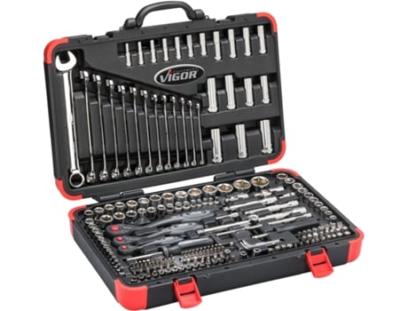 VIGOR V3277N Conjunto de soquete hexagonal sólido 5/16 Polegada 8 mm Quadrado oco 1/4 Polegada 6 3 Mm Quadrado oco 3/8 Polegada 10