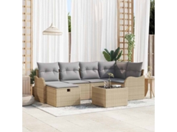 Vidaxl Conjunto De Sofá De Jardim 7 Unid. Rattan Sintético