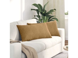 Vidaxl Travesseiros De Sofá 2 Pcs Castanho 80 X 40 Cm