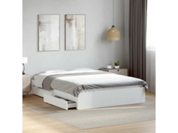 Vidaxl Estrutura De Cama C/ Gavetas 135x190cm Derivados Madeira Branco
