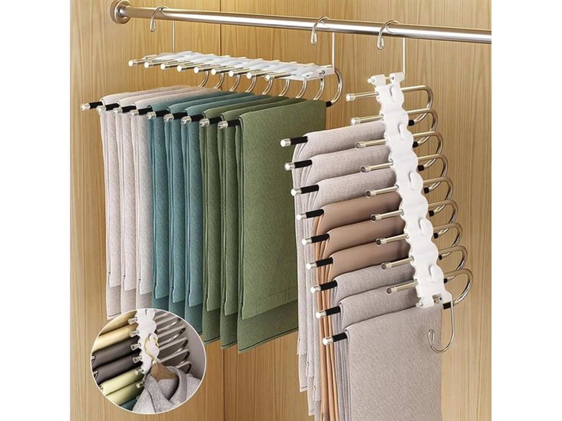 Varredor De Roupas 9 Em 1 Com Design Reclinável Sem Escorregamento E Ganchos Fixos