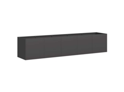 Plantadeira Vidaxl Preto Aço (200 X 40 X 40 Cm)