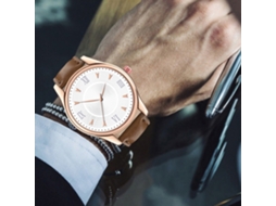 Relógio masculino casual de quartzo em couro com pulseira espelhada de cristal (6)