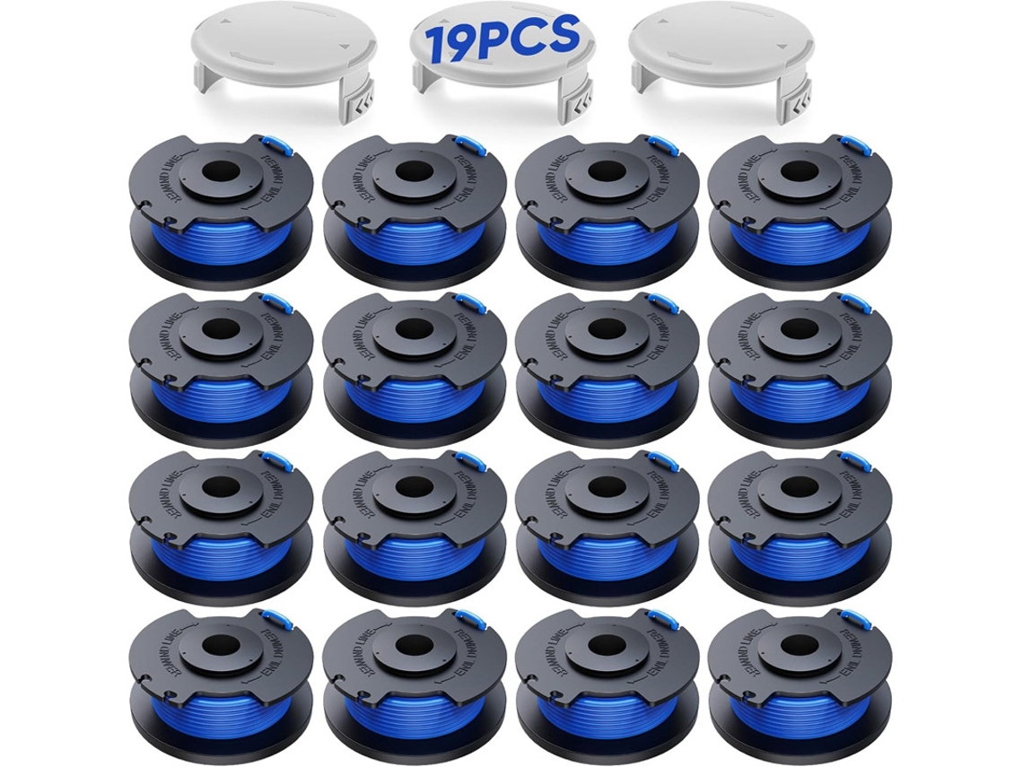 Pacote com 16 Carretéis de Fio com 3 Tampas Aparador de Grama para Ryobi Ac14rl3a/ac14hca HENTEN HOME