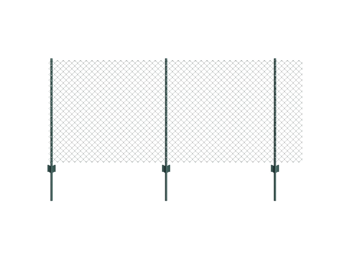Cerca Com Poste Verde 1 X 10 M Aço E Pvc
