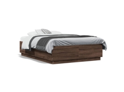 Estrutura de Cama Derivados Madeira Carvalho Castanho MAISON EXCLUSIVE (135x190 cm)