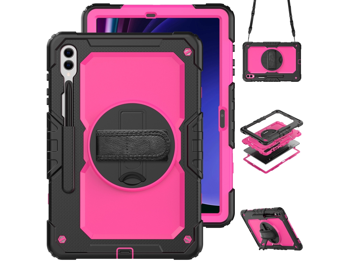 Elysve Capa Protetora Para Samsung Galaxy Tab S10 12,4 Polegadas Sm-x820 Pc, Proteção Antiqueda, Cor Rosa