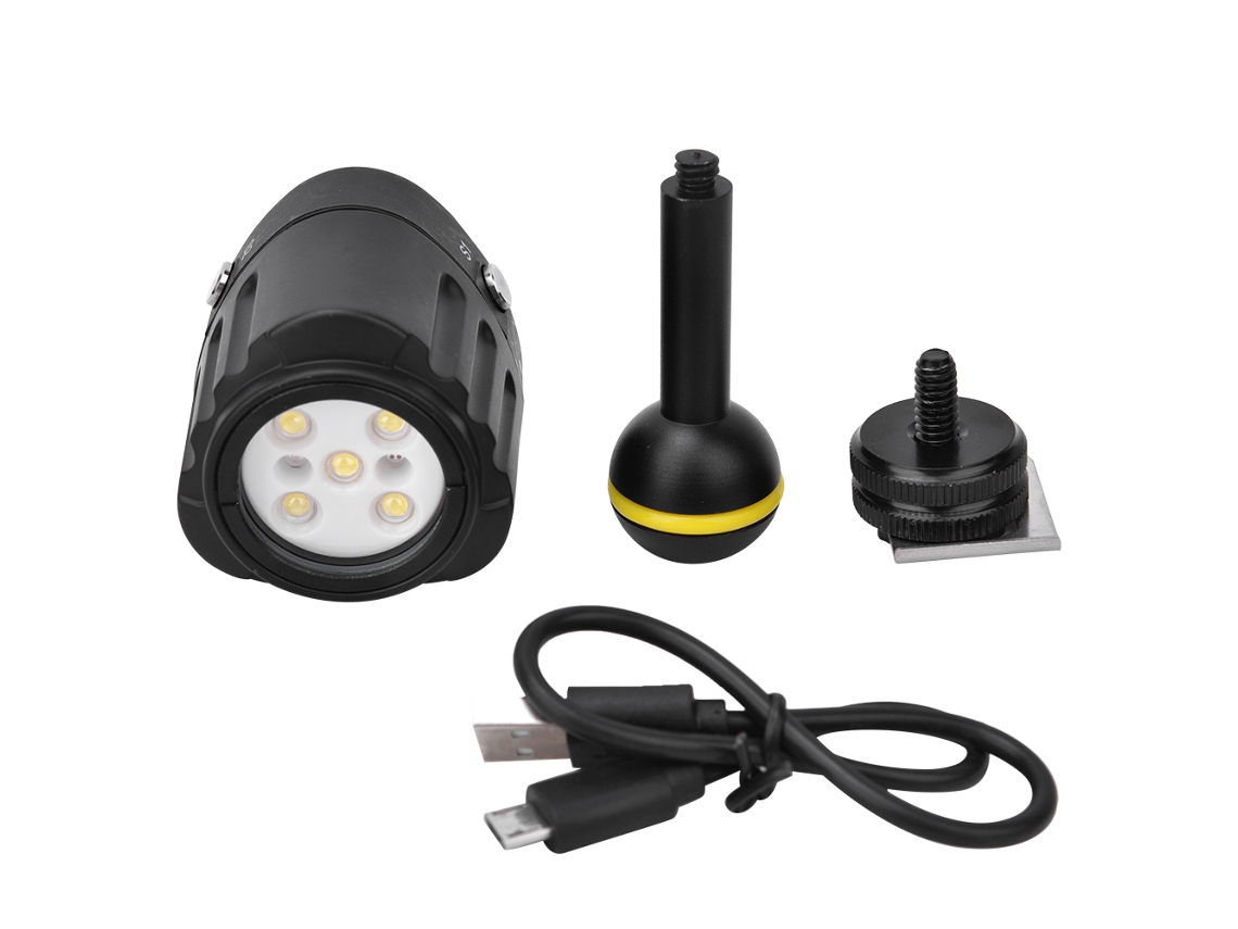 Sl 18 40m/130ft Led Diving Fill Light With Batery 7500k 1000lm Ipx8 Waterproof Grade LAXISCREED