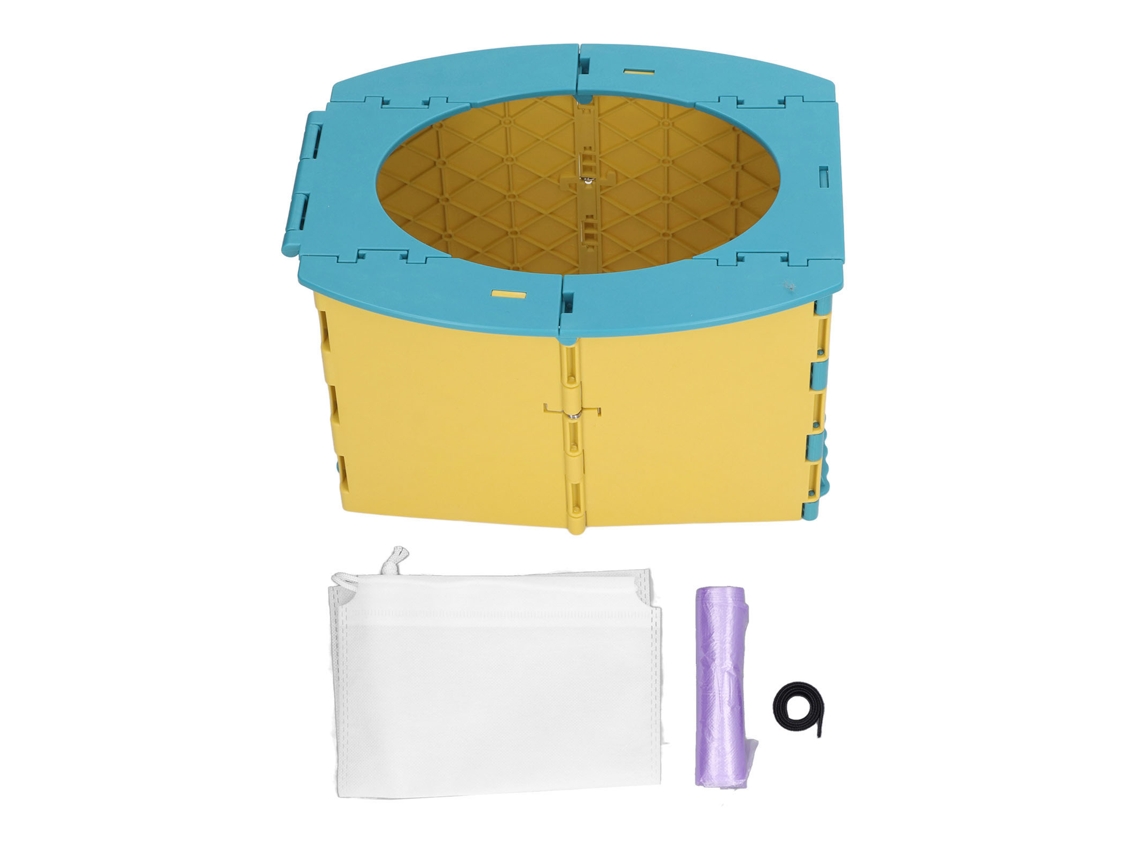 Primerox banheiro Portátil para Bebê Pp Dobrável Toddler Potty Viagem Camping Azul Amarelo