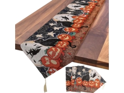 Lurelia Caminho De Mesa Poliéster 33x183cm Bordado Borlas Retrô Natal