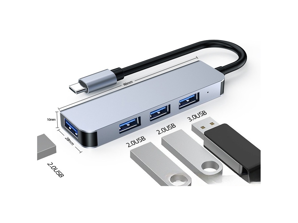 Lurelia Hub Usb Byl-1901u 5 Em 1, 3.0 Dc 5v/1a, Cabo 13,5 Cm