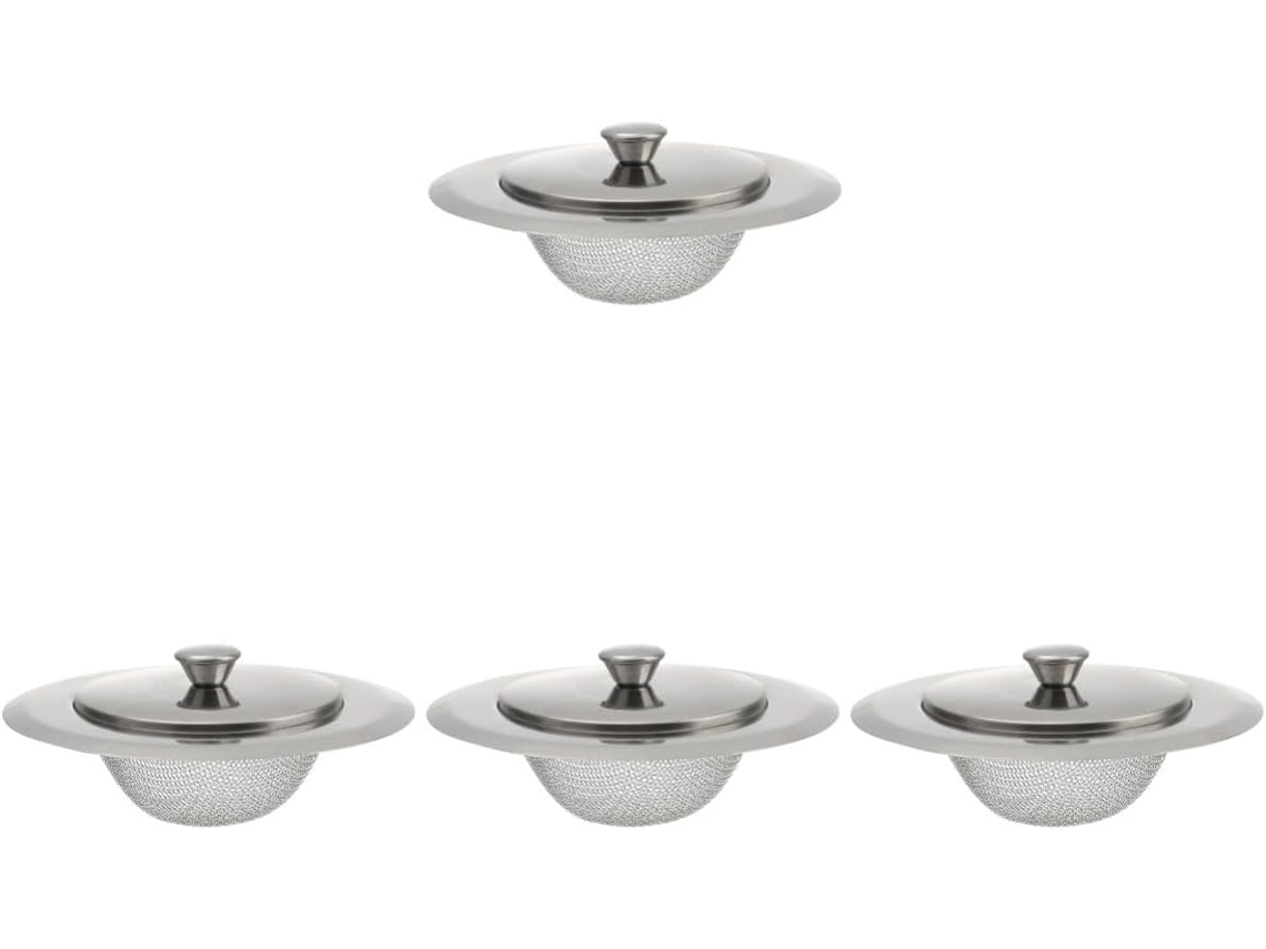 Conjunto De 4 Filtros De Pia De Cozinha Em Aço Inoxidável