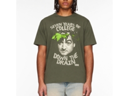 Rockinstone Animal House Movie Down The Drain Solid Military Green Adult T-shirt Size:m