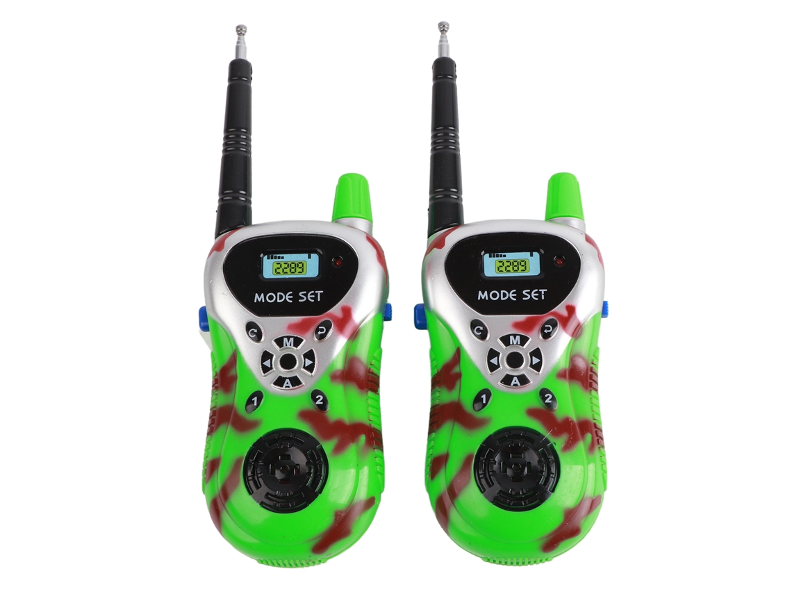 Mali 2pcs Rádio Walkie Talkie Infantil Mini Brinquedo Eletrônico para Crianças Brincadeira Ao Ar Livre Presente Verde