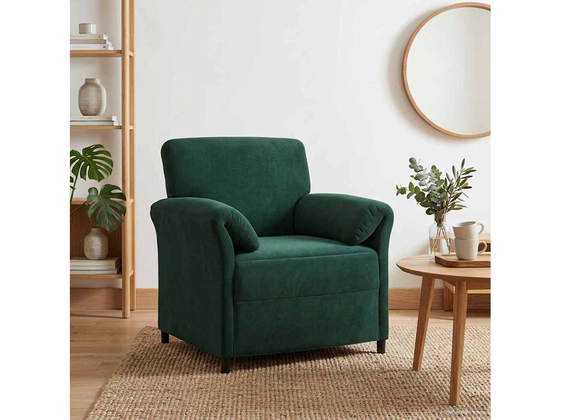 Vidaxl Sofá De 1 Lugar Verde-escuro 88 X 83 X 95 Cm Veludo