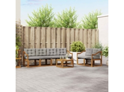 Vidaxl Conjunto De Sofás Para Exterior 7 Unid. Cinza Natural E Claro