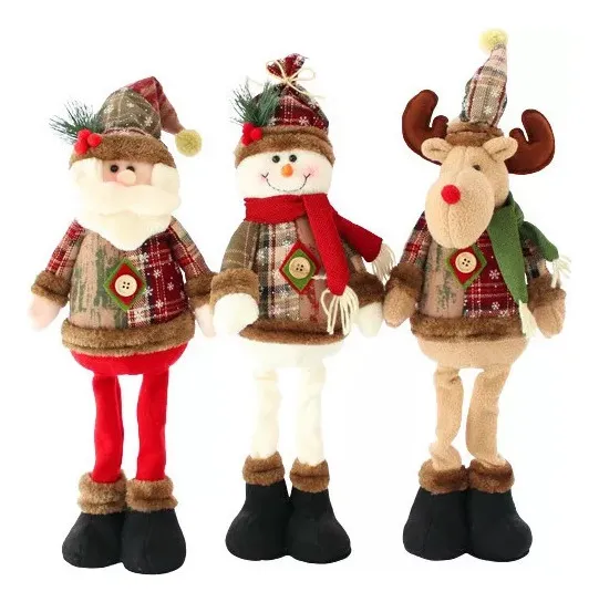Novos 3 Enfeites De Natal, Papai Noel, Alce,vayotoy