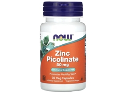Picolinato De Zinco, 50 Mg, 30 Cápsulas Vegetais Now Foods,