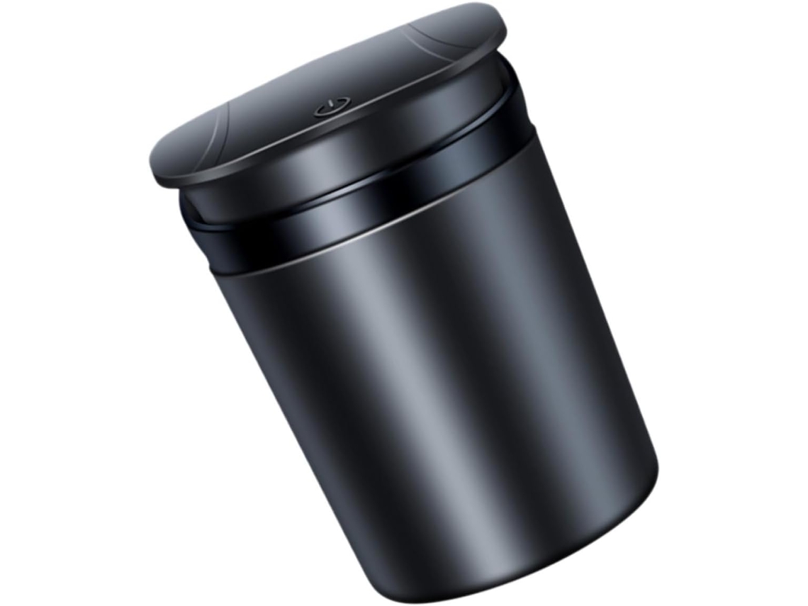 Cinzeiro Balacoo Que Evita A Dispersão De Cinzas, Portátil, Em Abs E Metal Preto, Com Tampa, Fácil De Limpar
