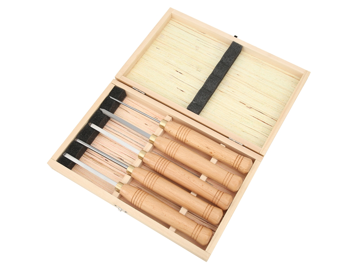Laxiscreed Kit De Ferramentas Para Torno De Madeira Com Lâminas De Aço De Alta Velocidade E Cabos De Madeira