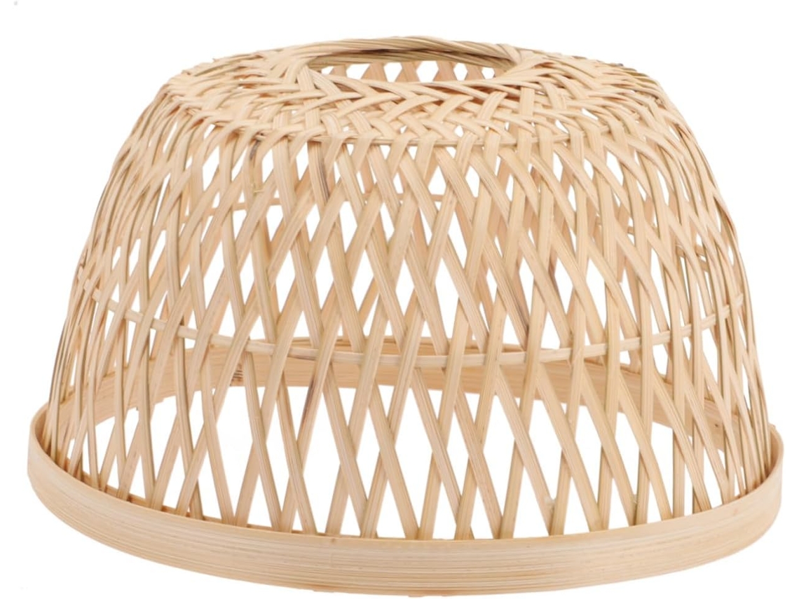 Decoração Simples para Pendurar, em Bambu Trançado Leve e Resistente, em Estilo Rústico, para Luminária de Teto. SFUSHOS