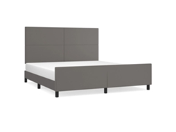 Bed Frame With Headboard, Bed Frames With Headboards Vidaxl Cinzeto Couro Artificial (160 X 200 Cm)