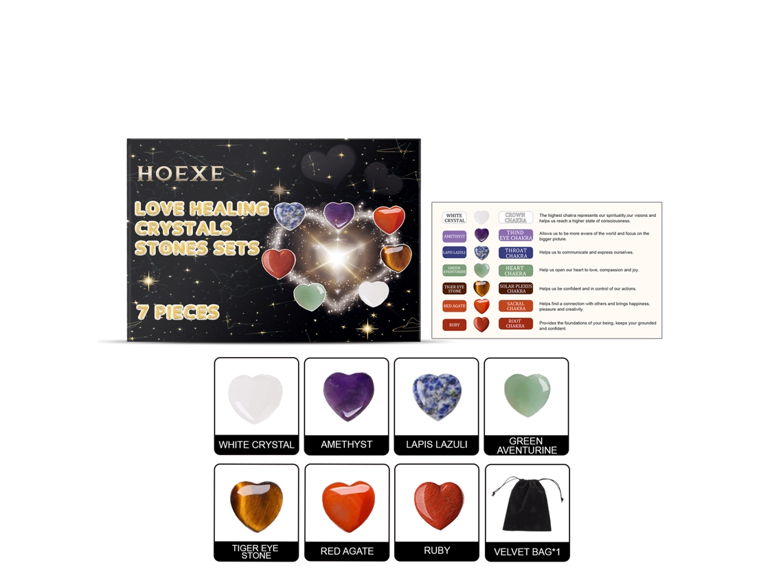 Cristais Coração para Cura Chakra