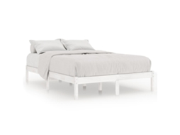 Estrutura De Cama Vidaxl Branco Madeira (195.5x145.5x31 Cm)
