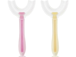 2 Escovas de Dentes Infantis em Formato U, com Cerdas Silicone Macias para Massagem e Limpeza Suave Das Gengivas, Escova Manual P GOKOCO