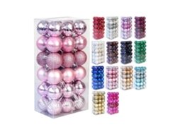 Bolas de Natal Rosas de 4 Cm 36 Peças RNEMITERY