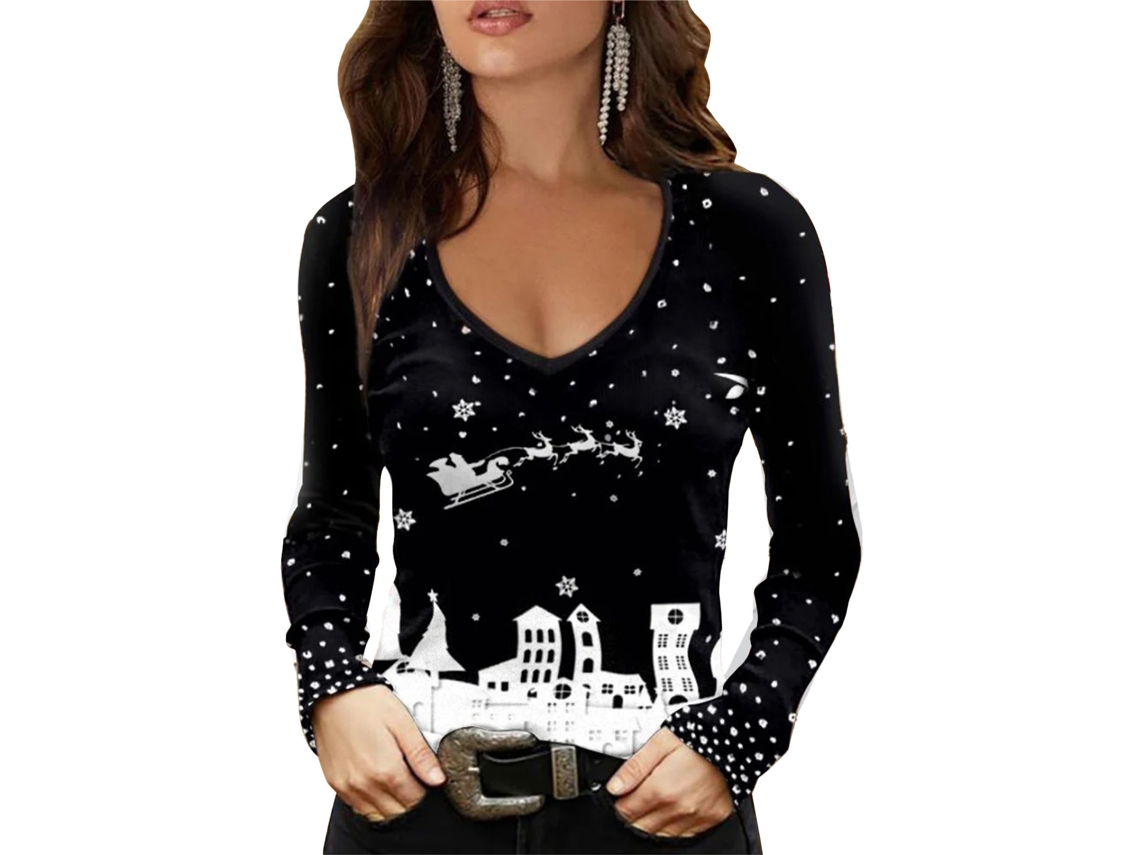 Laxiscreed Camisola De Flanela Natalícia Com Estampa Festiva E Malha Xadrez Para Outono Tamanho S