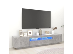 Vidaxl Móvel De Tv Com Luzes Led 200x35x40 Cm Cinzento Cimento