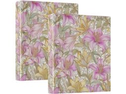 Pasta Fichário Liries Pattern William Morris Style 1-1 2 Polegadas, Três Carimbos Com Prancheta, Pacote Com 1 2 Pastas
