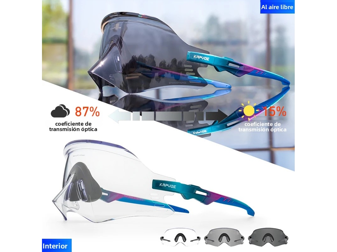 Óculos De Ciclismo Unissex (modelo Fotocromático 6) Com Proteção Uv400.