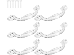 Conjunto De 6 Puxadores Plástico Transparente Para Portas E Gavetas Armários, Design Minimalista Para Móveis E Armários