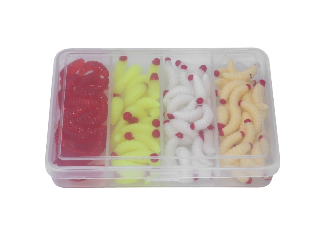 Soft Bait Mealworm Four-color Set Bionic Lure Simulated Bait