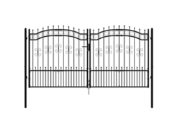 Fence Gate, Fence Gates Vidaxl Preto Aço (302 X 150 Cm)