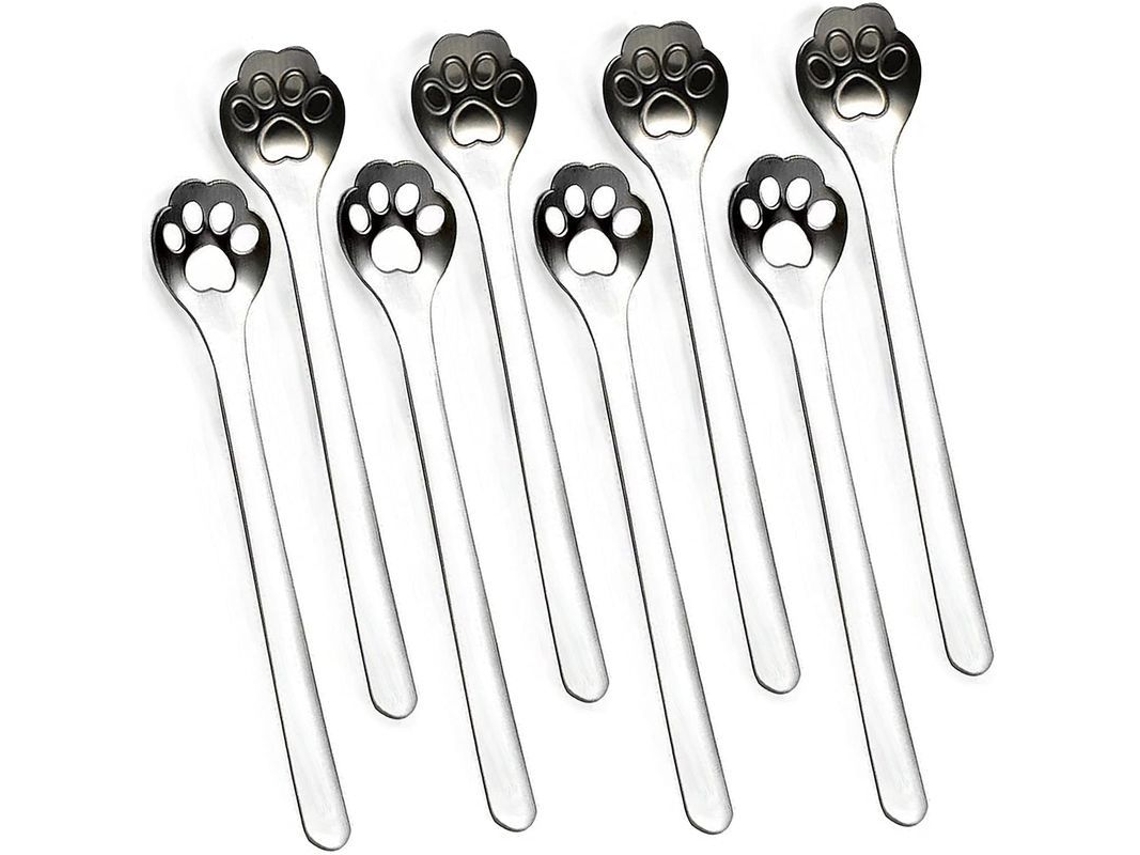 2026 cuchara de Garra de Gato 8 Piezas de Acero Inoxidable 18/10, 5,9 Pulgadas, para Café, Postre Y Helado