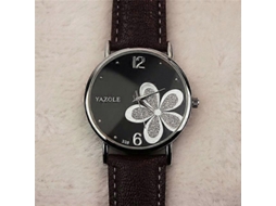 Relógio De Quartzo Feminino Yazole Estilo Ol Com Estampa De Trevo De Quatro Folhas