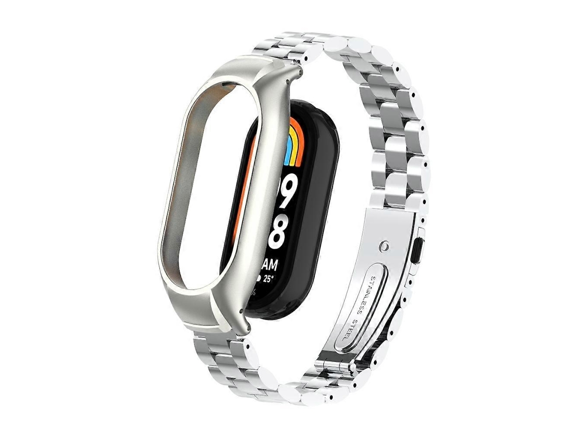Caixa Metálica Integrada + Pulseira De Três Contas Para Xiaomi Mi Band 8