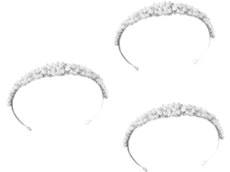 Tiara De Pérolas Sintéticas De 3 Peças Para Mulheres, Acessório Elegante Para Noivas.