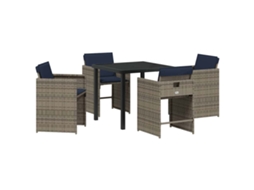 Maison Exclusive - Conjunto De Jantar Para Jardim 5 Pcs Cinzeto Vime Pe