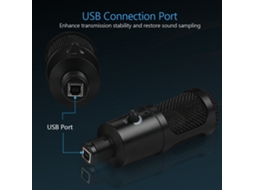 Aetheria microfone Condensador Usb Plug And Play com Tripé para Karaokê Gravação Podcast Pc Laptop