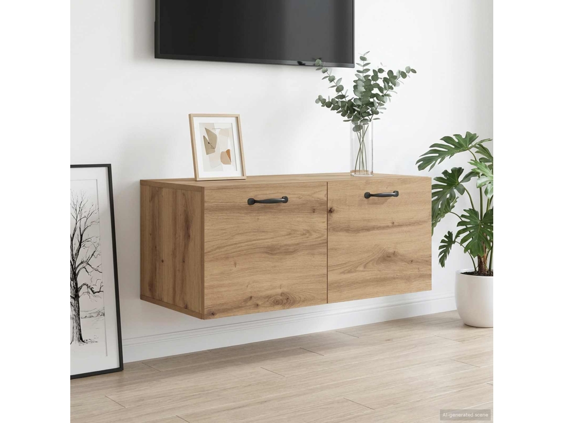 Vidaxl Armário De Parede Montagem Na Parede Carvalho Artisan
