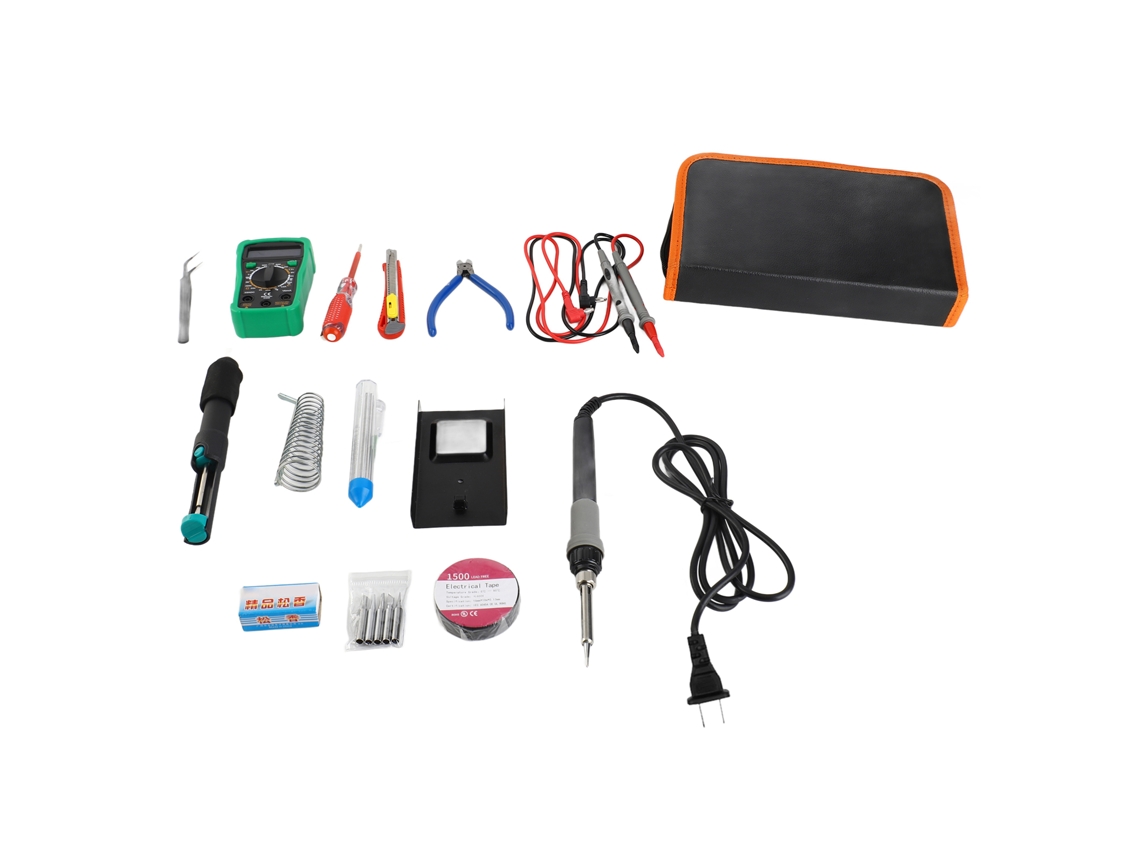 Conjunto de Ferramentas de Solda Profissional 90w com Multímetro Digital ajustável 100 480℃ e bomba de desoldar | S/MARCA