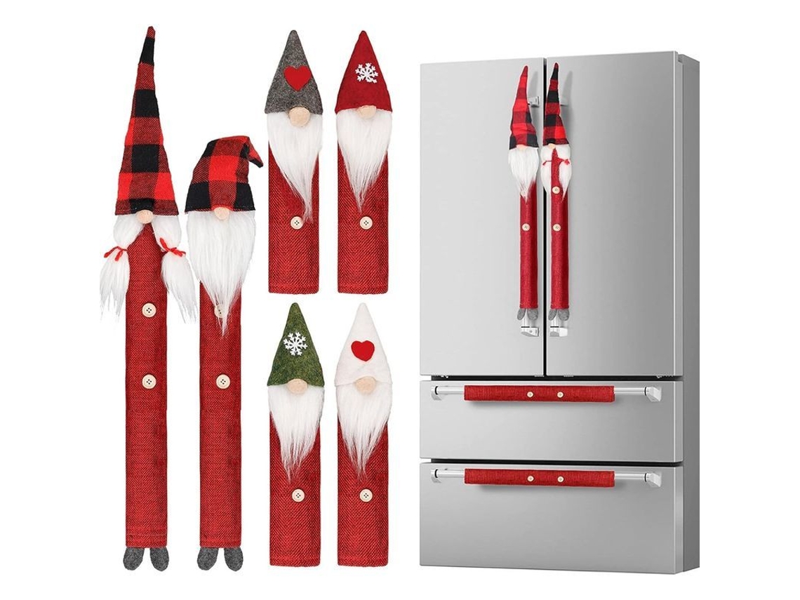 Set De 8 Capas Para Molduras De Geladeira Natalinas Com Design De Gnomo Tomte Sueco