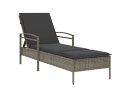 Espreguiçadeira com Almofadão Vime Pe Cinza 63x200x81 cm MAISON EXCLUSIVE