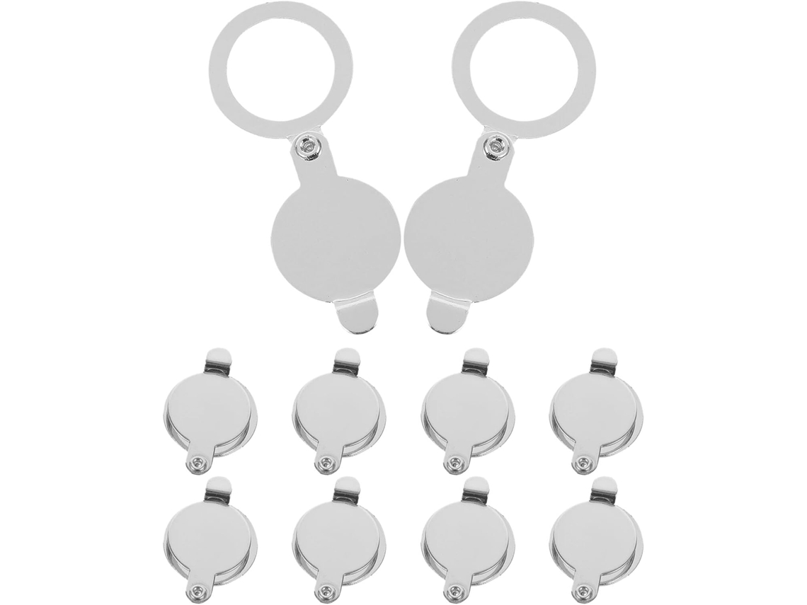 Conjunto De 10 Peças Tampas Olho Mágico Em Cobre Prateado Para Portas