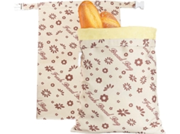 Conjunto De 2 Sacos Reutilizáveis Para Conservar Pão Caseiro, Em Algodão E Cera De Abelha, 30 × 43