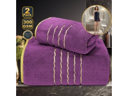Conjunto de 2 Peças Toalhas de Banho em Lã Coral Altamente Absorventes,roxo,35x75cm/86x170 GERTIZ